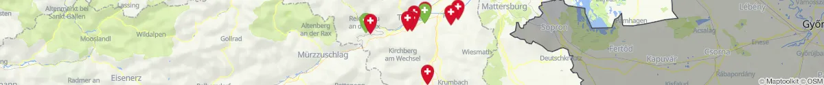 Kartenansicht für Apotheken-Notdienste in der Nähe von Neunkirchen (Niederösterreich)
